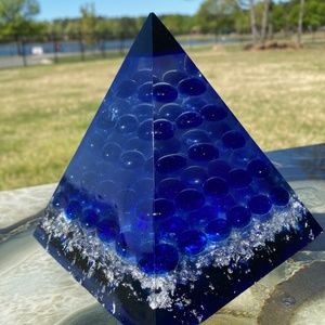 Blue infinity pyramid art